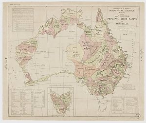 Map showing principal river basins of Australia [cartog...
