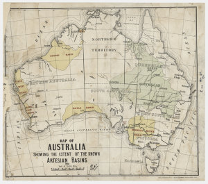Map of Australia showing the extent of the known artesi...