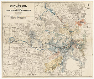 Sydney water supply map shewing existing system of dist...