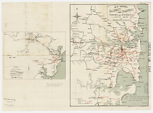 Map shewing railways and tramways, Sydney and environs,...