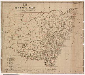 Map of New South Wales shewing surveyor's districts 188...