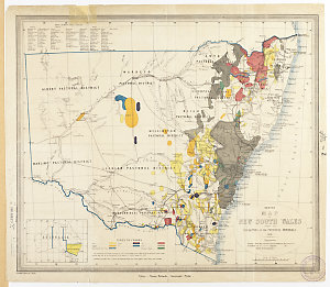 Sketch map of New South Wales showing the localities of...