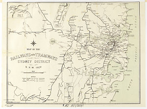 Map of the railways and tramways, Sydney district N.S.W...