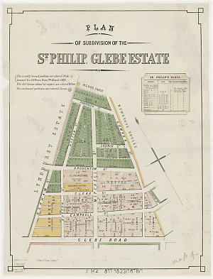 Plan of subdivision of the St. Philip, Glebe Estate [ca...