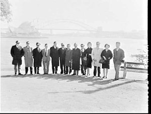Group of BOAC travel agents, Mrs. Macquarie's Point
