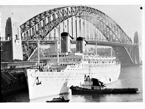 Liner Australis berths at the International Terminal, C...
