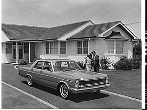 Ford Galaxie and new house, St. Ives
