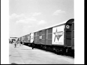 Inaugural Indian Pacific goods train linking Sydney and...