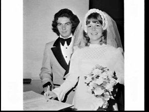 Wedding of Linda Langley (Longley ?) at either St. Anne...