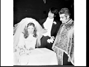 Terese Khoury wedding at unidentified Greek Orthodox Ch...