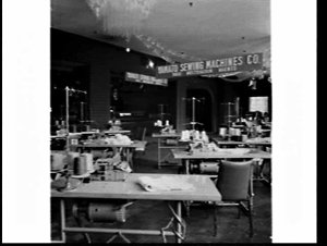 Yamato Sewing Machines display of sewing machines, Mand...