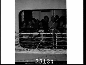Passengers leaving on the Matson Line liner Mariposa, W...