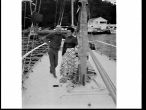 John Smith and partner on their yacht, Castlecrag