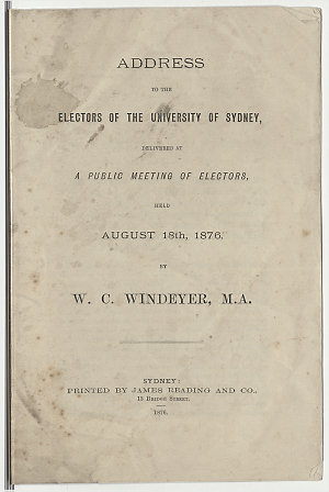 Address to the electors of the University of Sydney del...