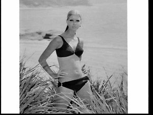 Women fashion models in Jantzen swimsuits, Chinamans Be...