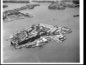 Aerial photograph of Cockatoo Island Dockyard