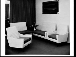 Fairline (Laminated Plastics) lounge suites stand, Furn...
