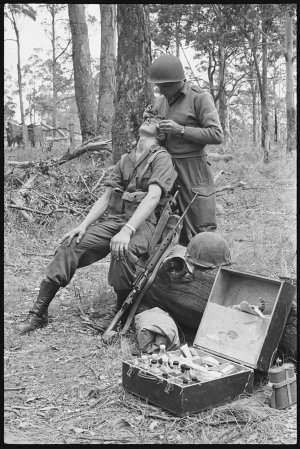 Army manoeuvres at Singleton, 1 March 1961 / photograph...