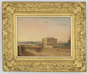 Custom House and Circular Quay, 1845 / painted by G. E....
