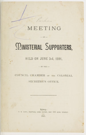 Meeting of ministerial supporters held on June 3rd, 189...