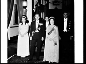 Royal family of Great Britain at an evening reception a...