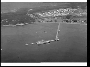 Aerial photograph of waterfront area of Sydney