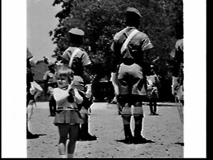 Papua New Guinea Army Pipe Band performs in the shoppin...