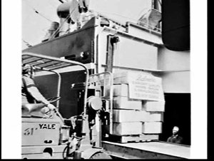 Loading Belmore smallgoods onto the cargo ship New Guin...