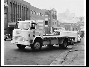 Allowrie truck at P.D.S. depot, Haymarket