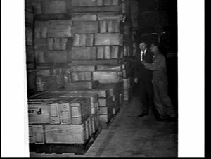 Playfair's meat in cartons loaded (unloaded?) from an O...