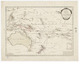 Karte von der Inselwelt Polynesien oder dem fünften We...