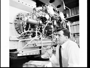 Helicopter engine at Helicopter Utilities, Mascot
