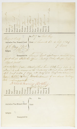 Records of male convicts transported to Van Diemen's La...