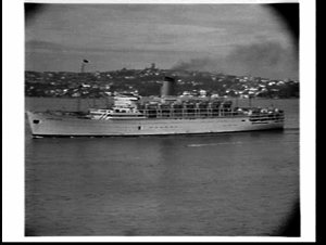 P. & O. liner Himalaya departure photographed from Midd...