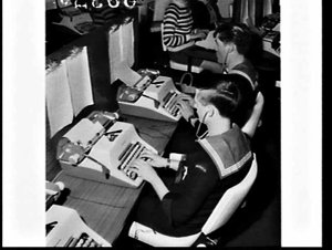 Sailors from the Royal Australian Navy attend touch-typing classes at Sight and Sound Education, Australia Square