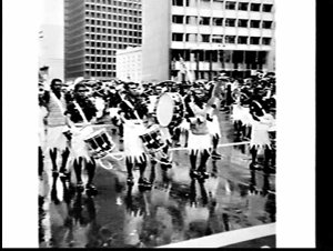 Fijian Police Band plays in the Waratah Spring Processi...