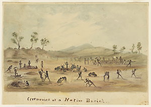 Ceremonies at a Native Burial / attributed to W.A. Cawt...