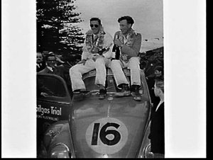 Finish of the Mobilgas Trial (round Australia) at Bondi...