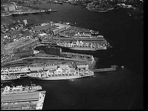 Orcades and Oronsay liners at Pyrmont wharves