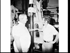 Chief engineer Mr. Hatton and his son aboard the Ariake...