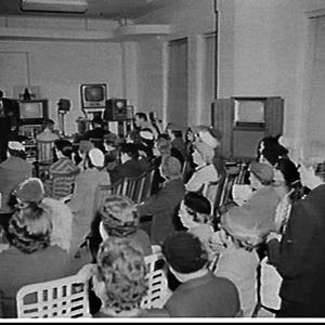 Audience watching the making of a television program in...