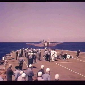 Fairey Gannet takes off from a RAN aircraft carrier