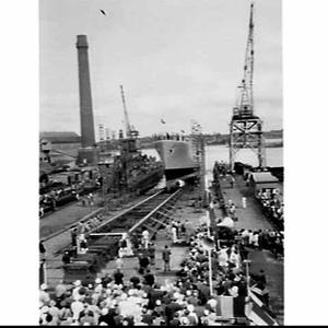 Launch of HMAS Stuart, Cockatoo Dock, Sydney