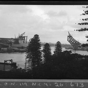 The Bridge, of both ends from above Lavender Bay, Laven...