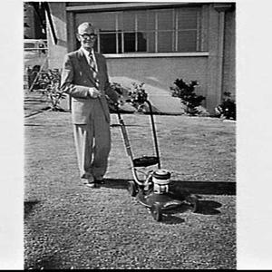 Victa rotary lawnmower and Mervyn Victor Richardson, th...
