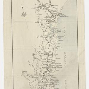 Map of the lake district between Sydney and Newcastle, ...