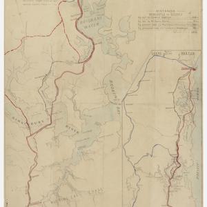 Map showing position of proposed road between Gosford a...