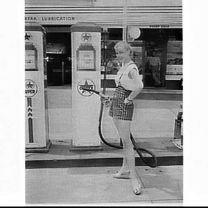 Model and petrol pump at the Super Service station at G...