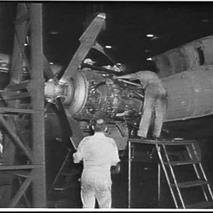 Changing a jet engine on a Trans-Australian Airlines' V...