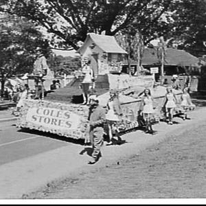 Coles float in the Waratah Spring Festival Parade, 1958
